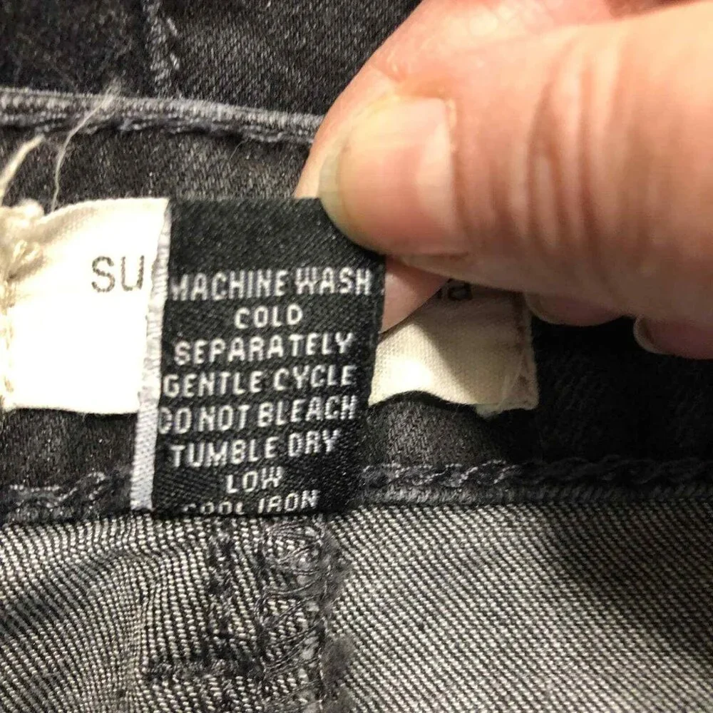Anthropologie Sugar Magnolia Womens 16 Faded Black Distressed Jeans - Picture 4 of 4
